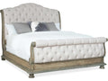Castella California King Sleigh Bed with Upholstered Tufted Headboard in Antique Slate