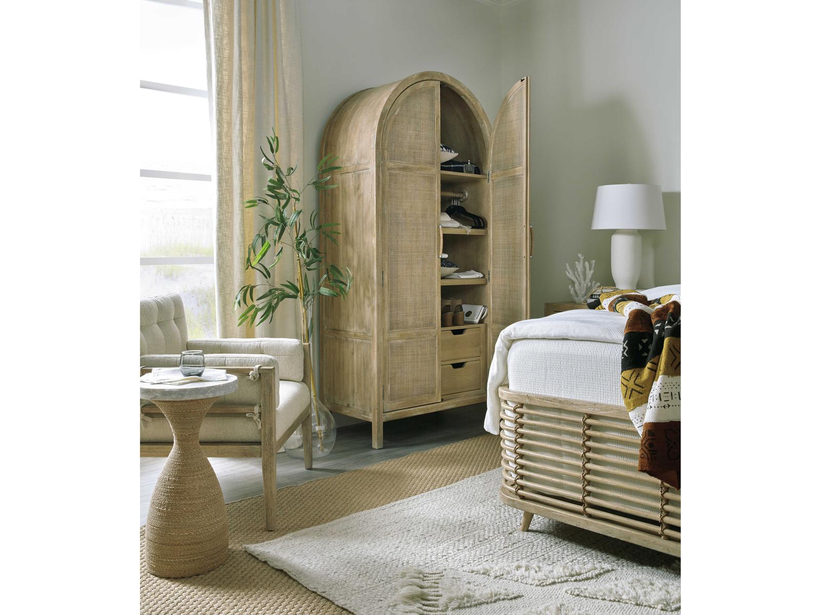 Heritage Driftwood Beige Wardrobe Armoire