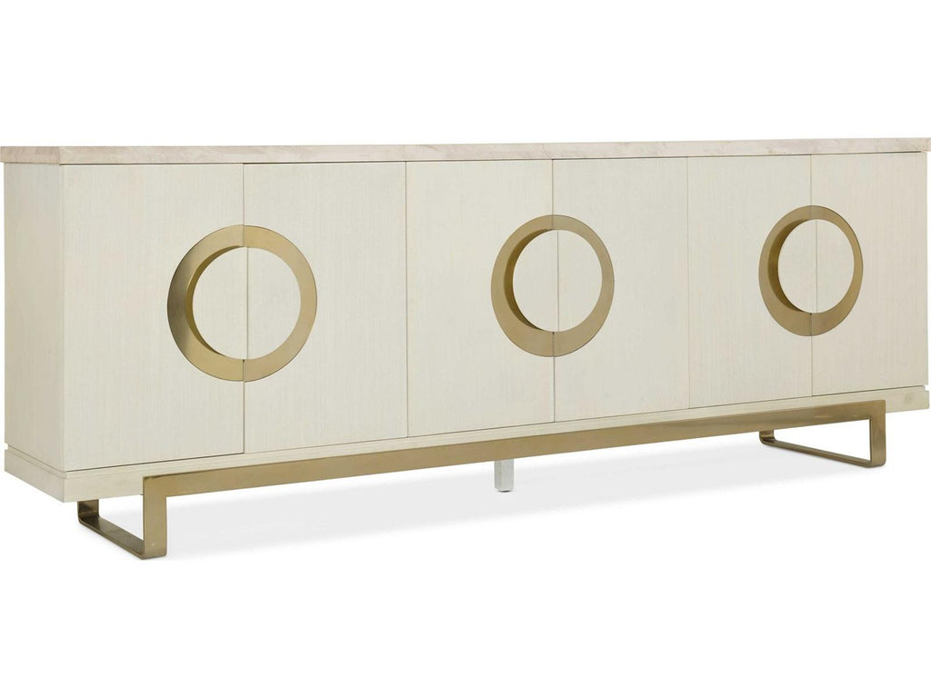 Melange Noelle Credenza in Cream White with Marble Top