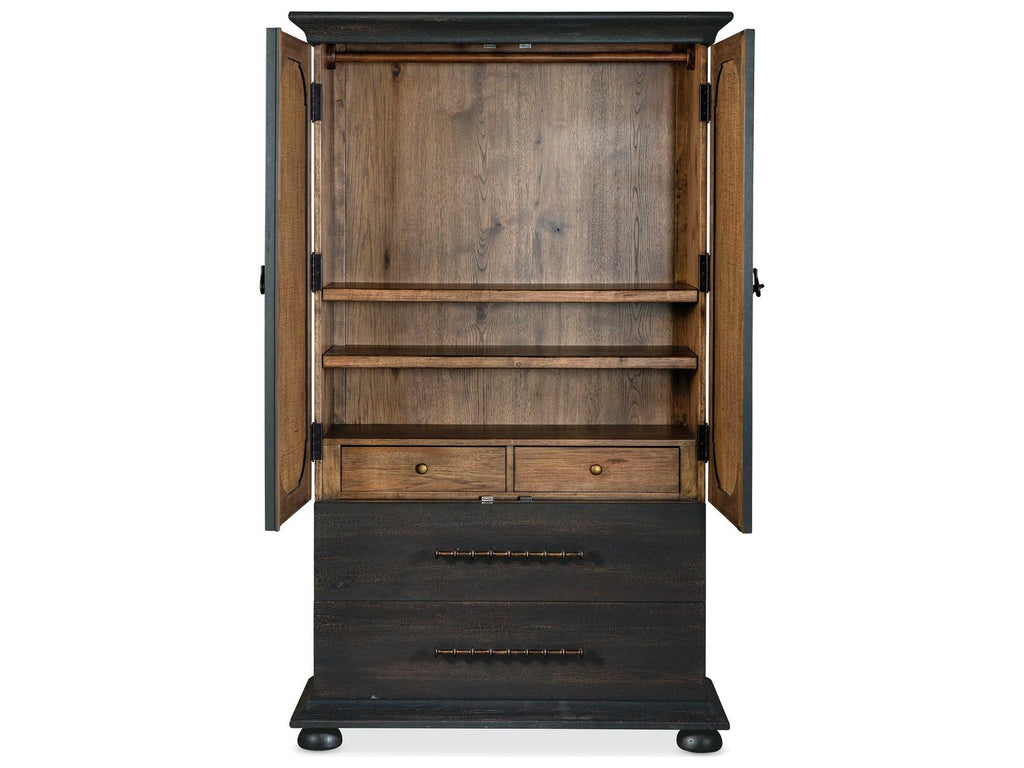 Big Sky Small Wardrobe Charred Timber Finish with Burlap Inlay