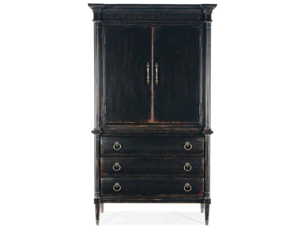 Charleston Jewelry Armoire in Black Cherry with Antique Bronze Hardware