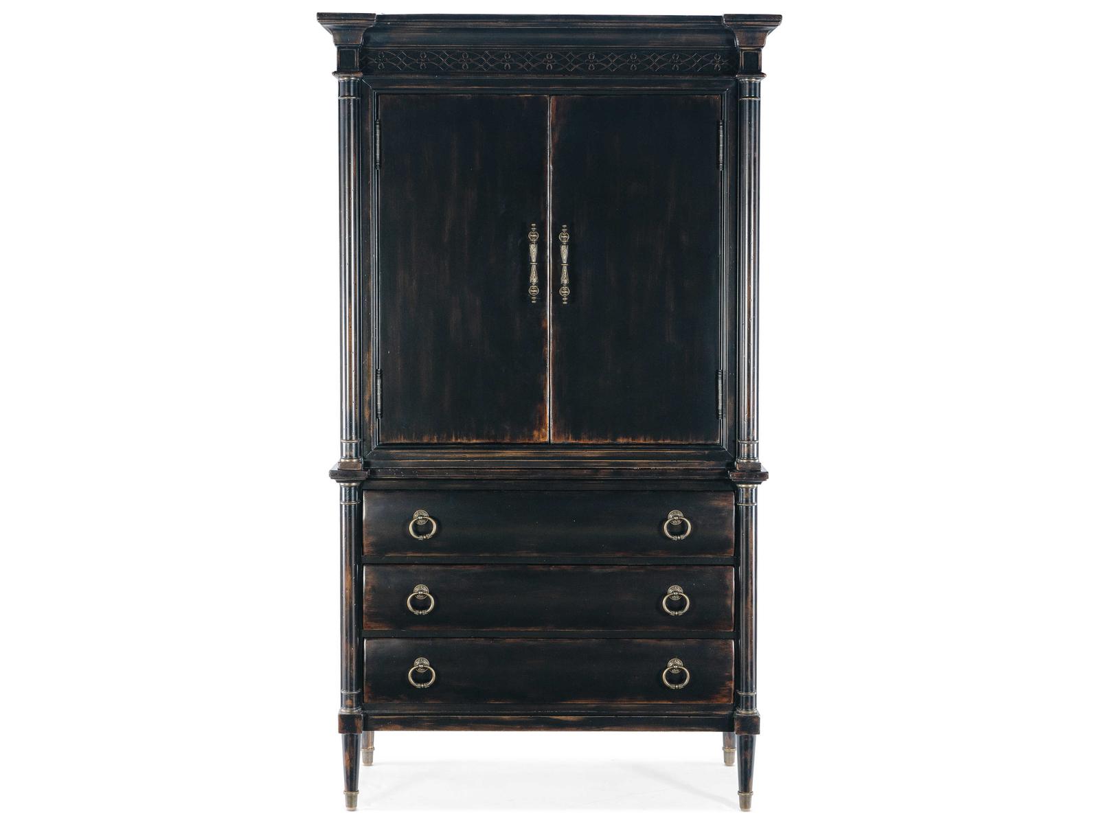 Charleston Jewelry Armoire in Black Cherry with Antique Bronze Hardware