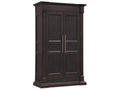 Driftwood Armoire with Two Doors and Hidden Storage in Burnt Timber