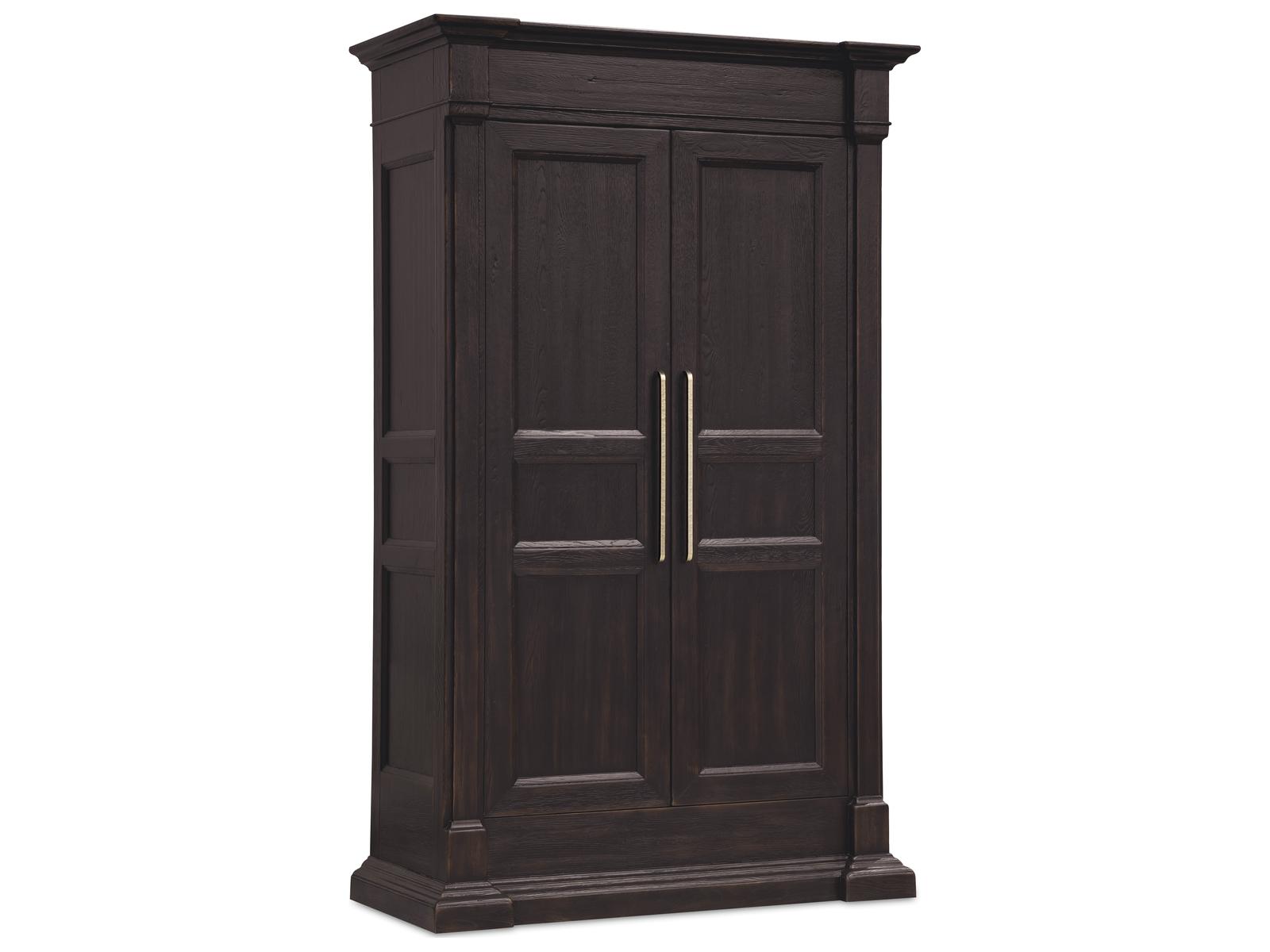 Driftwood Armoire with Two Doors and Hidden Storage in Burnt Timber