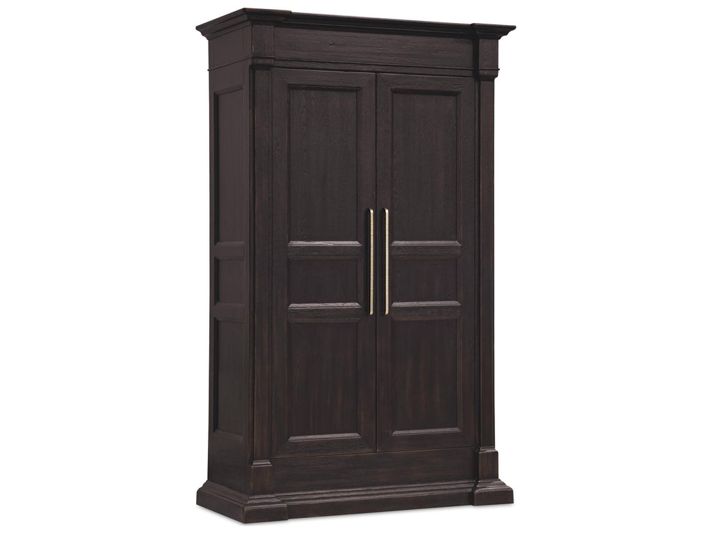 Driftwood Armoire with Two Doors and Hidden Storage in Burnt Timber