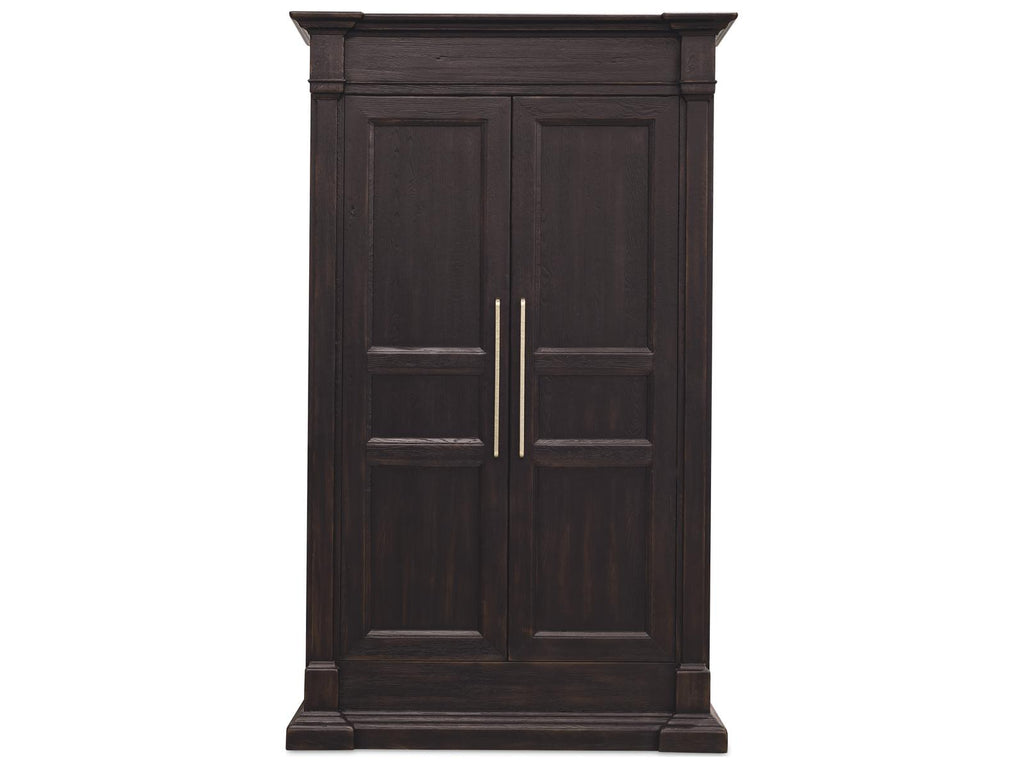 Driftwood Armoire with Two Doors and Hidden Storage in Burnt Timber