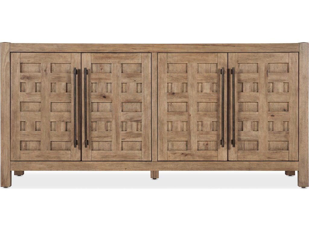 Vineyard Row 80-Inch Oak Wood Sonoma Sideboard with Travertine Top