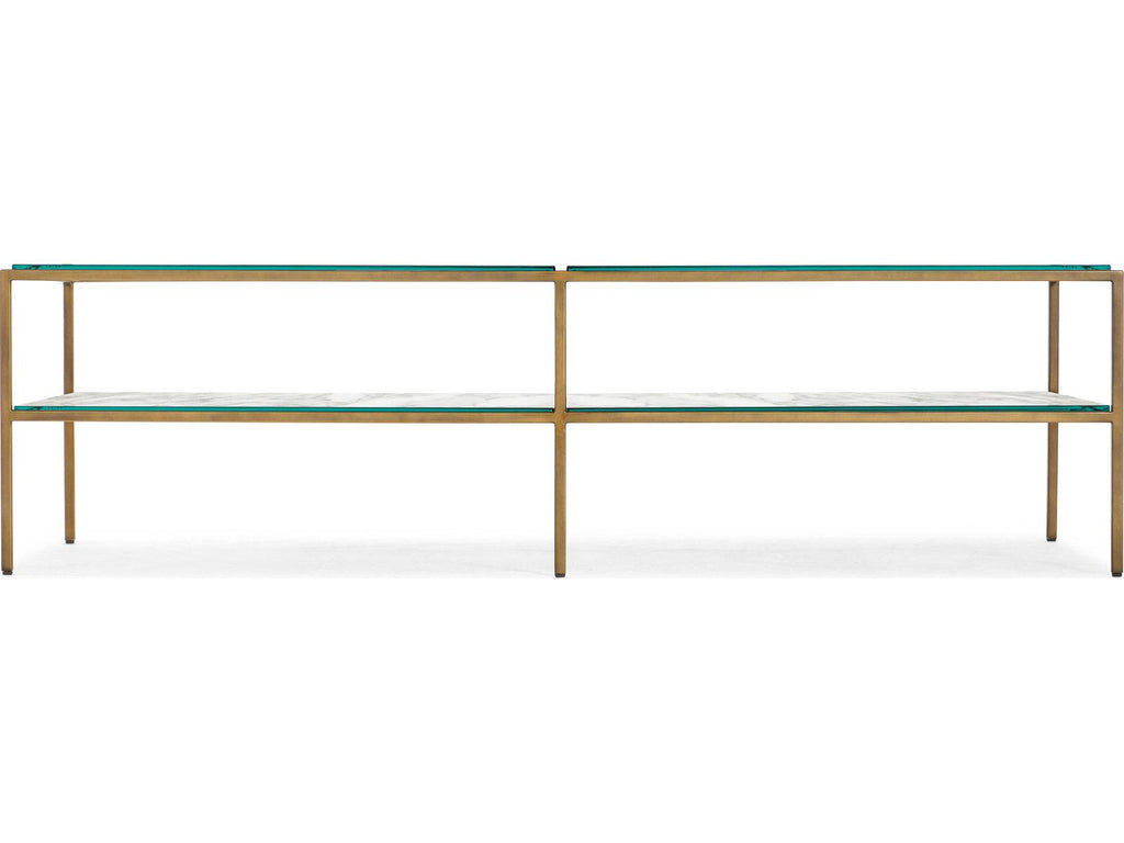 Cashel Rectangular Marble Coffee Table with Gold Stainless Steel Frame