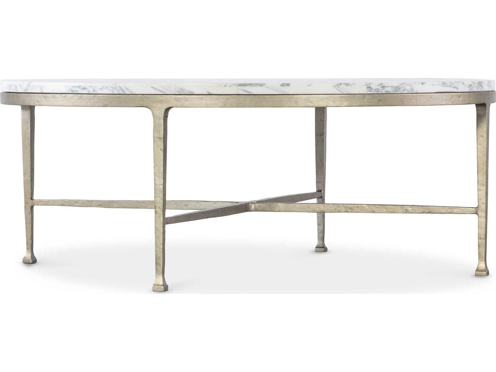 Jules Round Marble Coffee Table with Champagne Iron Base