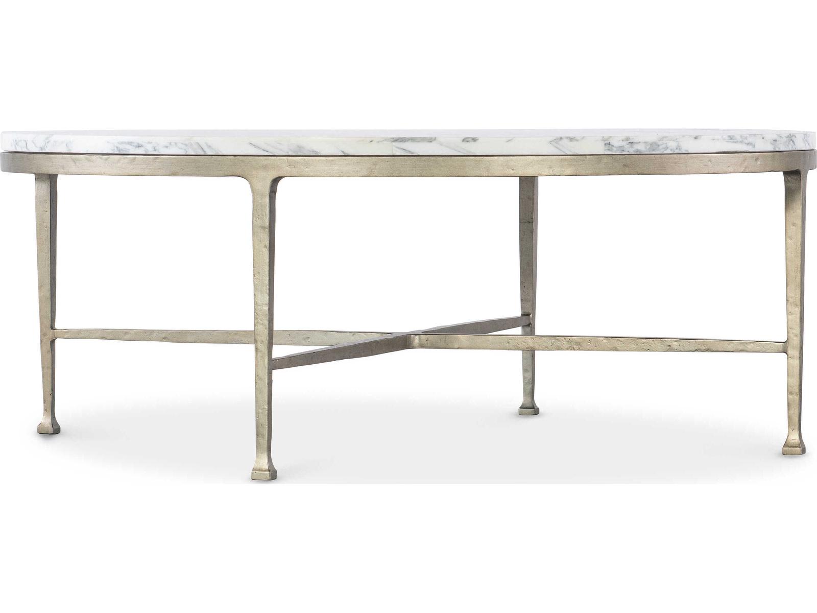 Jules Round Marble Coffee Table with Champagne Iron Base