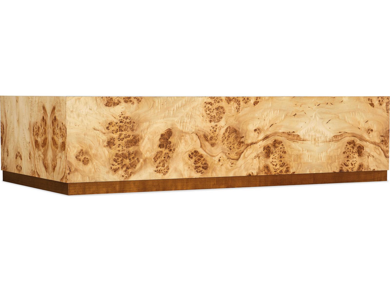 Auberon Rectangle Wood Coffee Table with Natural Burl Finish