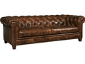 Chester 3-Seat Aniline Leather Stationary Sofa in Dark Natchez Brown