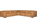 Fresco 5-Piece Power Reclining Leather Sectional in Zen Caramel