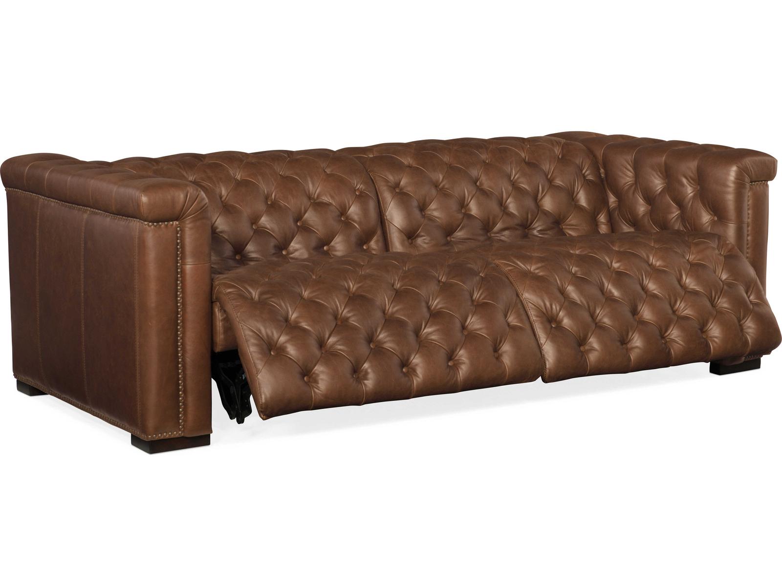 Heritage Dark Wood Brown Leather Sofa