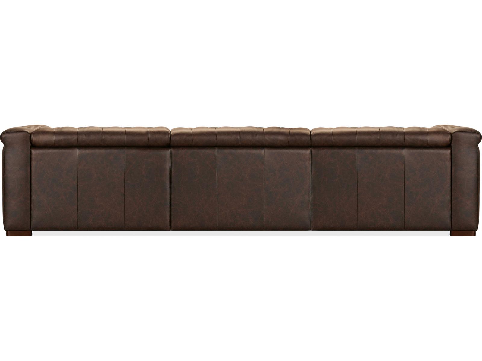 Savion Deux 3-Seat Power Reclining Sofa in West Saddlewood Top Grain Leather