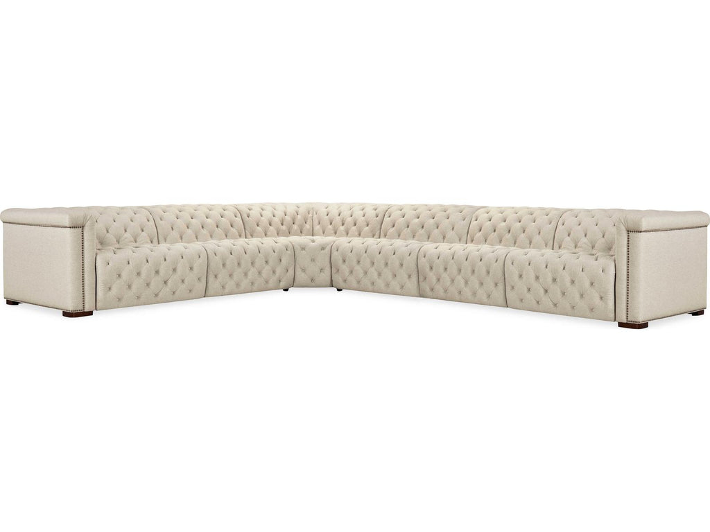 Savion Deux 6-Seat Power Reclining Fabric Sectional in Beige