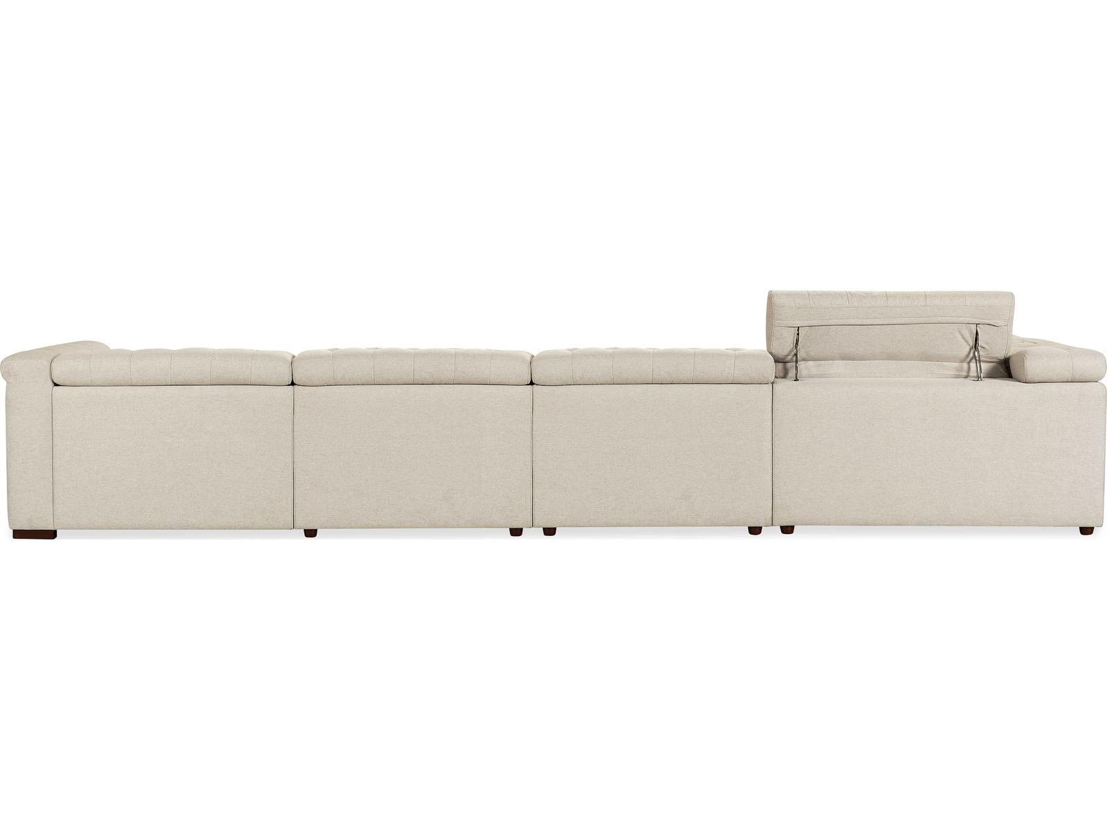 Savion Deux 6-Seat Power Reclining Fabric Sectional in Beige