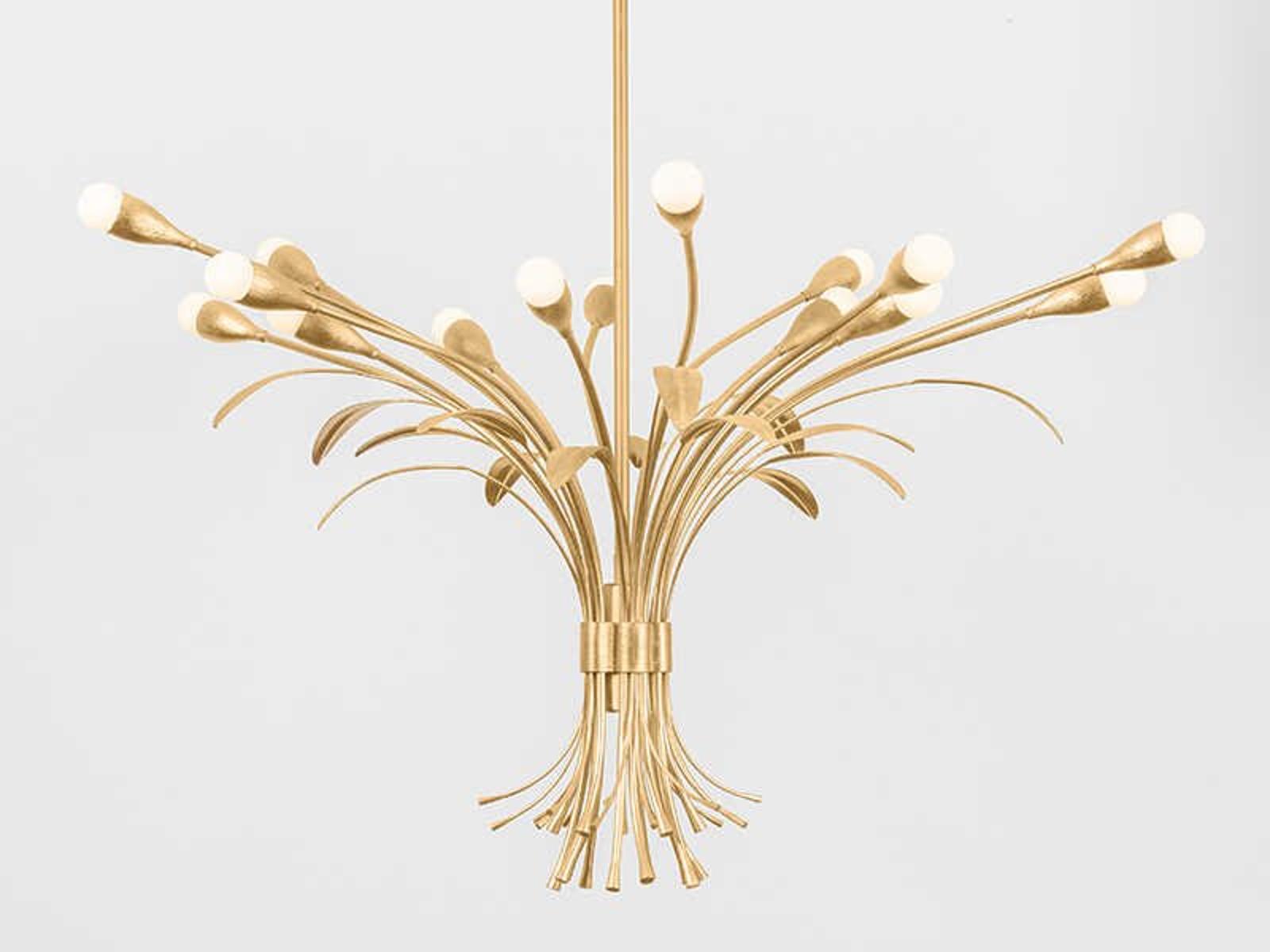 Hudson Valley Bilston 15-Light Chandelier in Vintage Gold Leaf