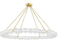 Hudson Valley 1-Light Lindley Aged Brass Etched Glass LED Chandelier