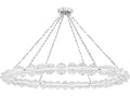 Hudson Valley Lindley LED Ring Chandelier in Polished Nickel with Etched Glass