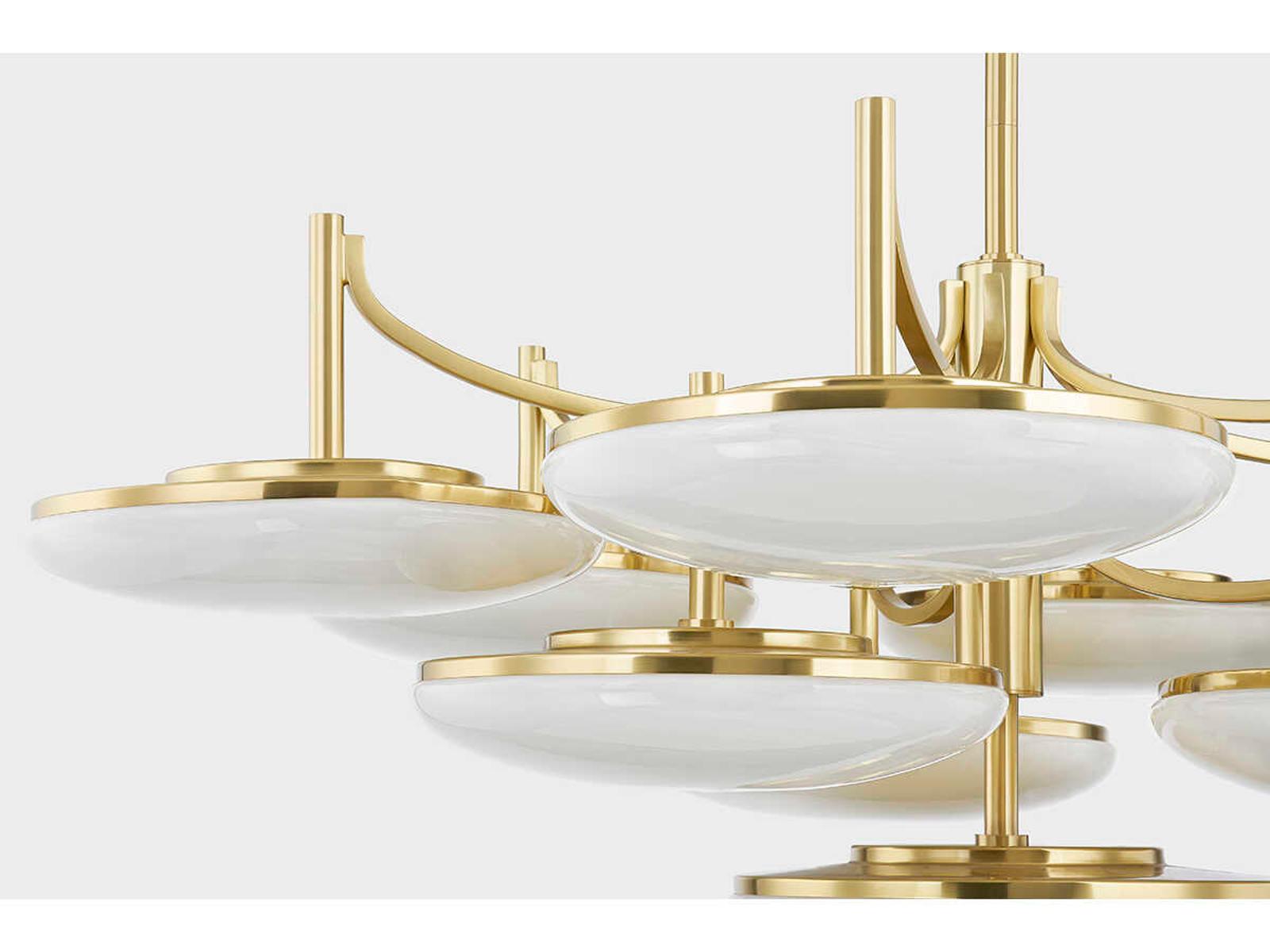 Hudson Valley 10-Light Bregman Aged Brass Glass LED Chandelier