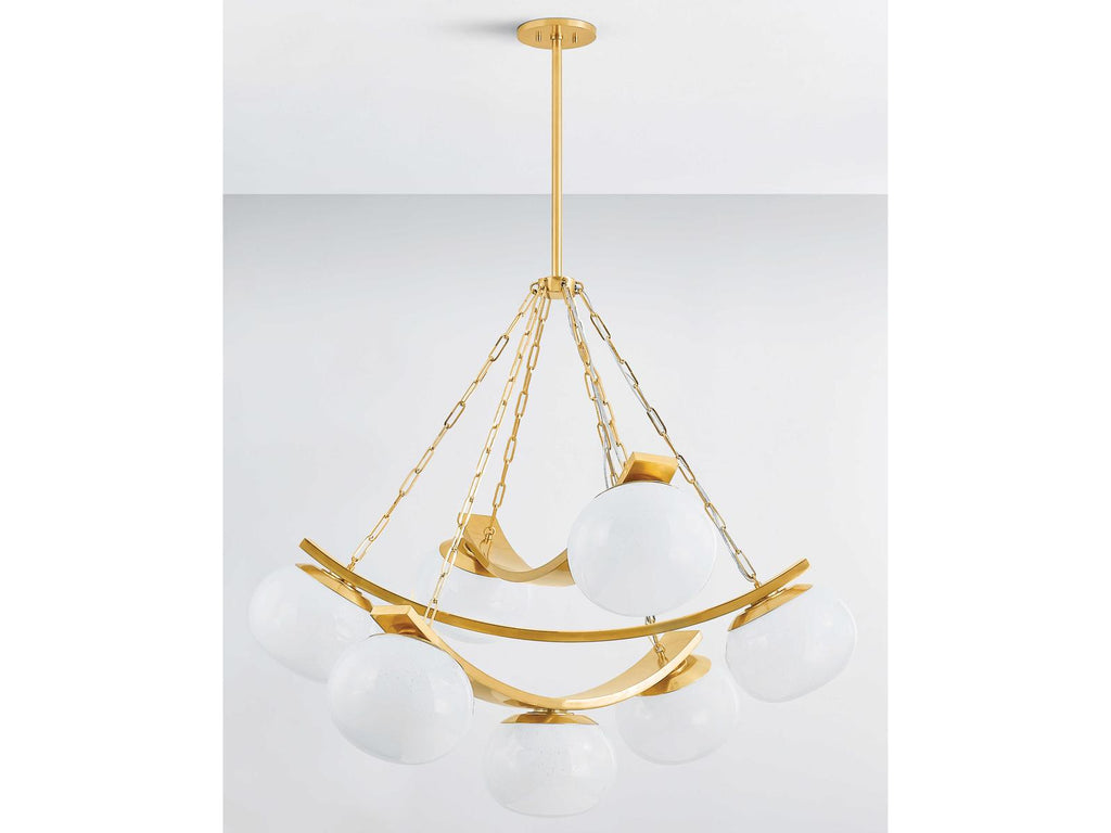 Hudson Valley Duxbury 7-Light Globe Chandelier in Aged Brass