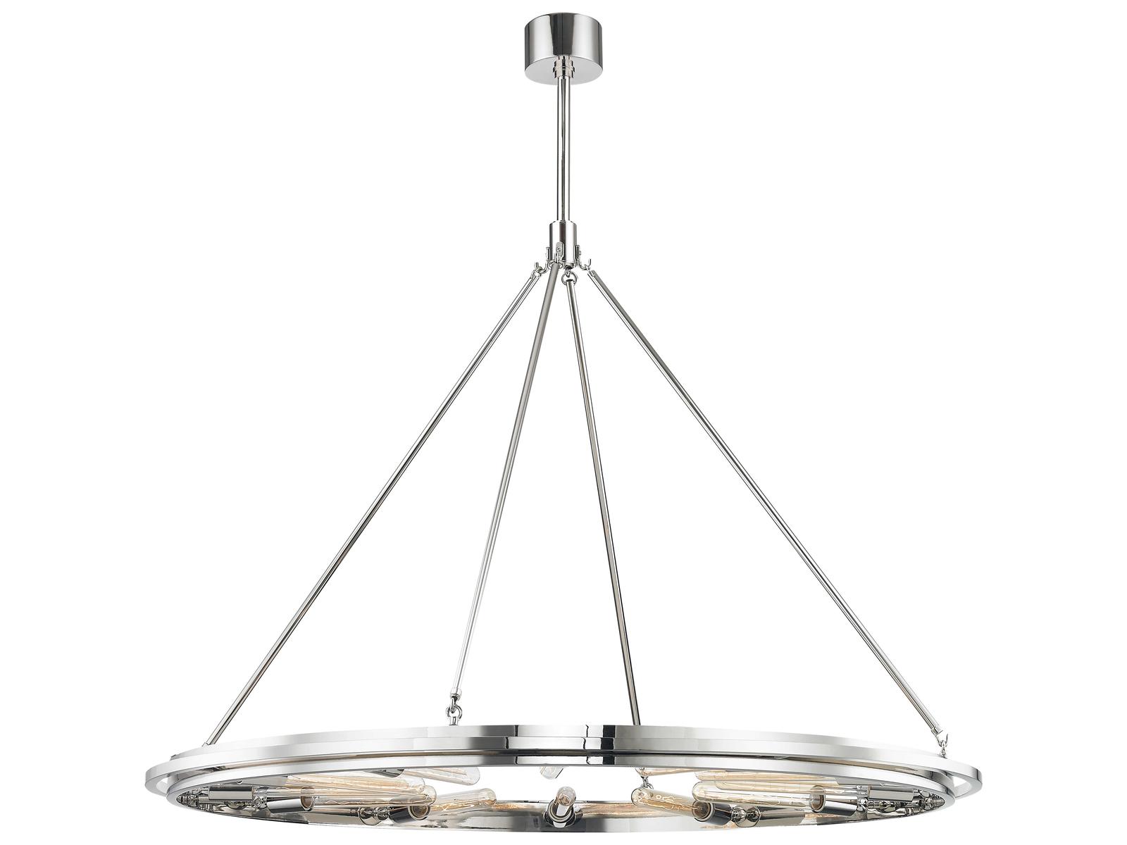 Hudson Valley 12-Light Chambers Polished Nickel Round Chandelier