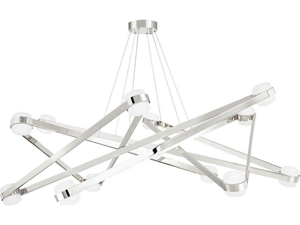 Hudson Valley 12-Light Orbit LED Chandelier in Polished Nickel