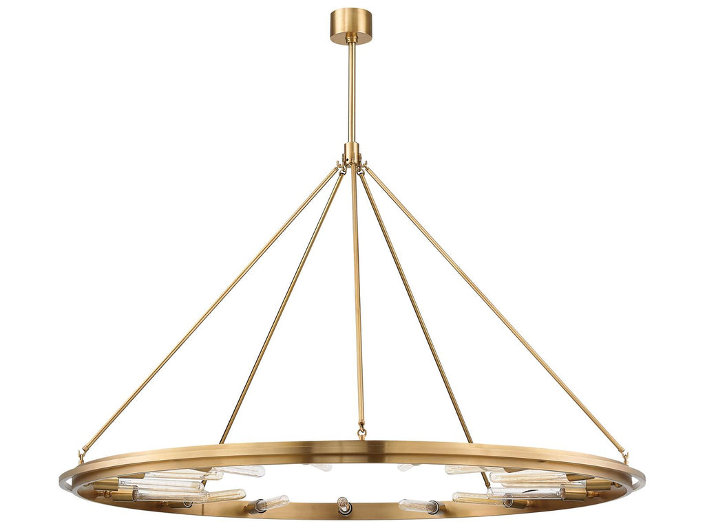 Hudson Valley Chambers 15-Light Round Chandelier in Aged Brass