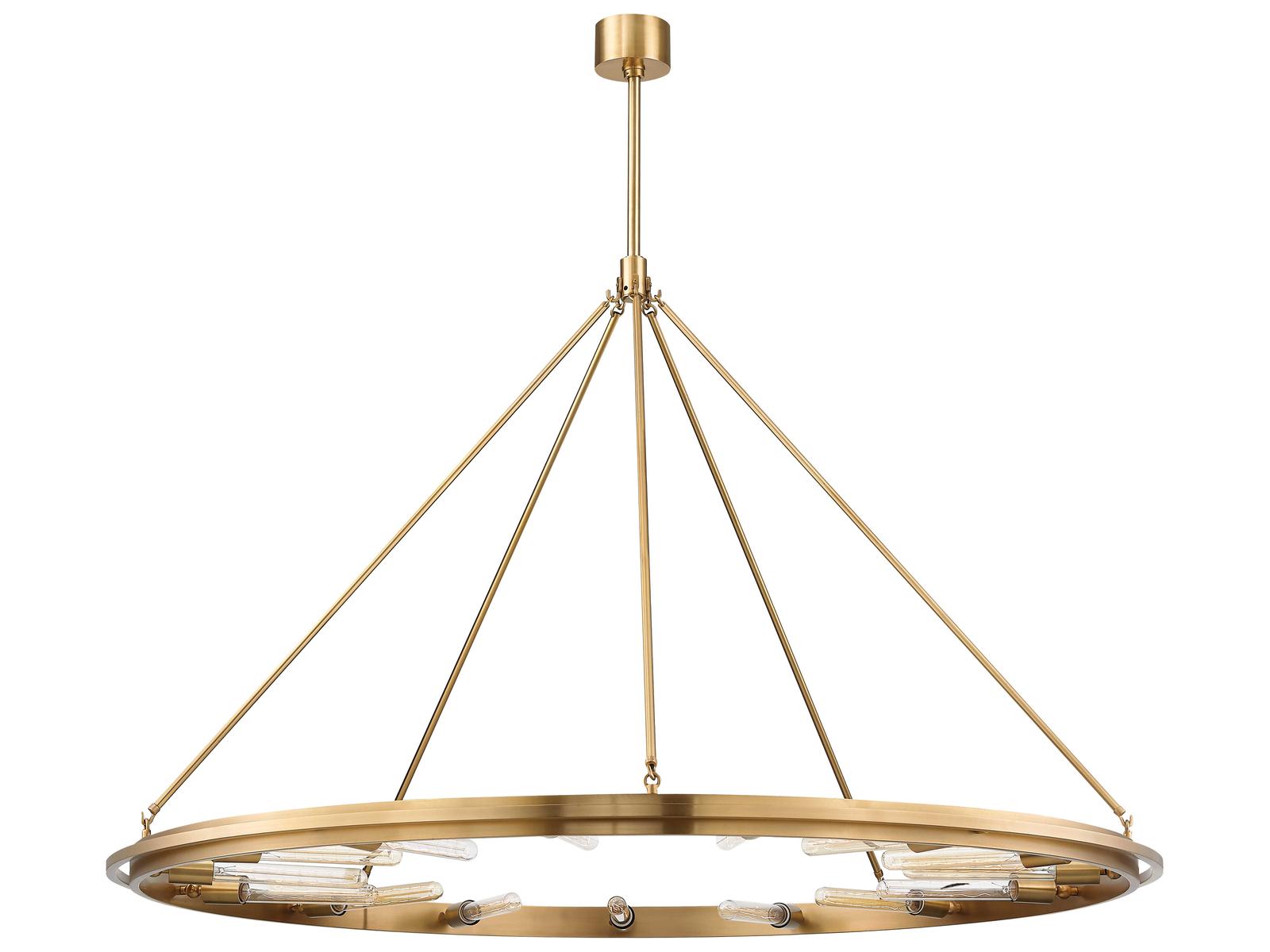 Hudson Valley Chambers 15-Light Round Chandelier in Aged Brass