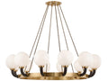 Hudson Valley Werner 12-Light Aged Brass Black Glass Globe Chandelier