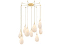Hudson Valley Ironwood 9-Light Chandelier with Opal Seedy Glass in Aged Brass