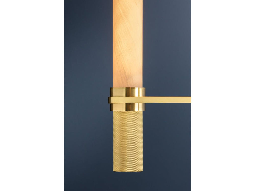Hudson Valley Allentown 6-Light Modern Integrated LED Chandelier in Aged Brass