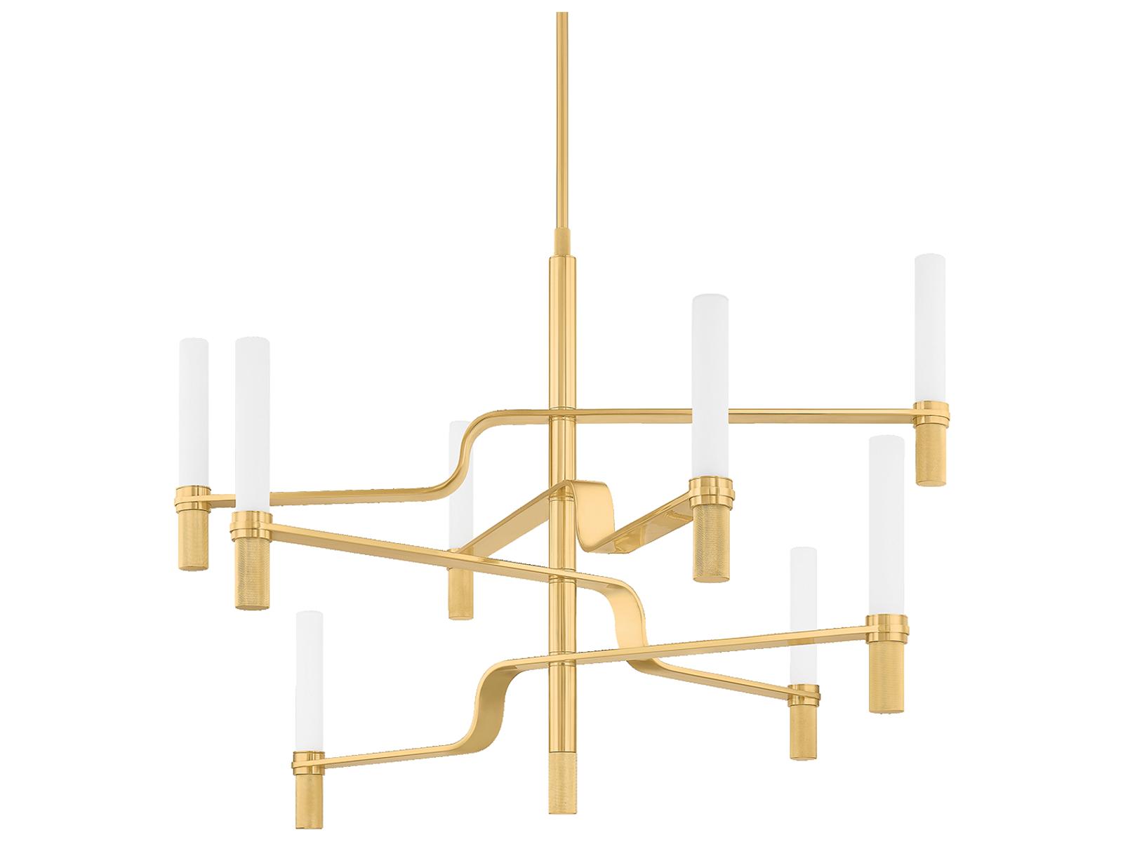 Hudson Valley Allentown 8-Light Integrated LED Chandelier in Aged Brass