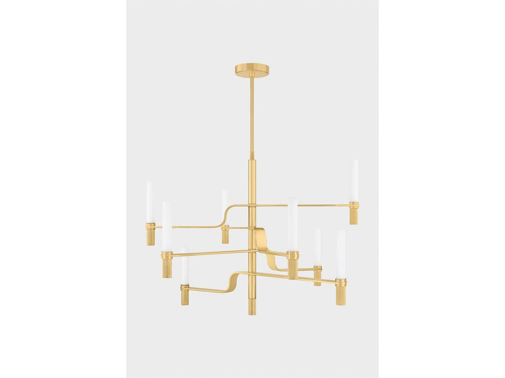 Hudson Valley Allentown 8-Light Integrated LED Chandelier in Aged Brass
