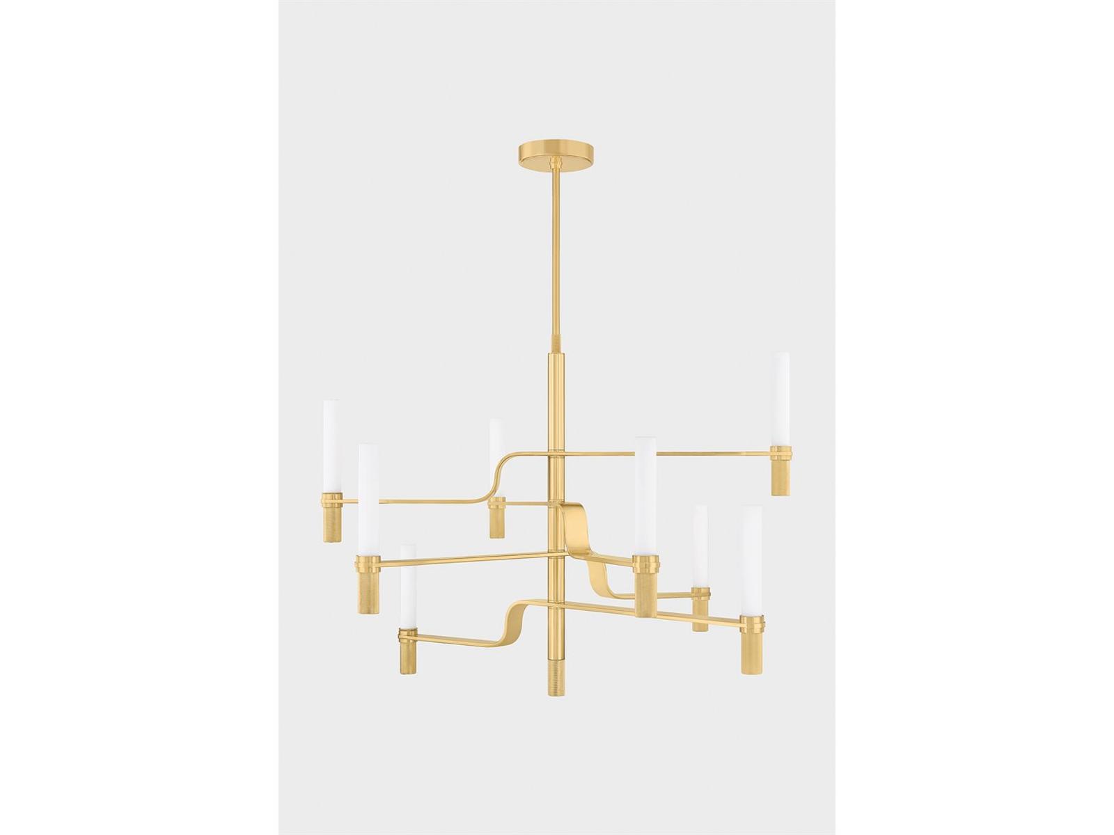 Hudson Valley Allentown 8-Light Integrated LED Chandelier in Aged Brass