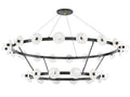 Hudson Valley Austen 30-Light Aged Old Bronze Tiered Chandelier with Alabaster Shades