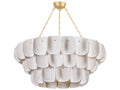 Hudson Valley Amalfi 16-Light Vintage Gold Leaf Chandelier with Woven Coconut Fiber Shades