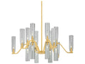Hudson Valley Harpswell 18-Light Chandelier with Smoke Glass in Aged Brass