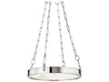 Hudson Valley Kirby 1-Light Round Chandelier in Polished Nickel with White Alabaster
