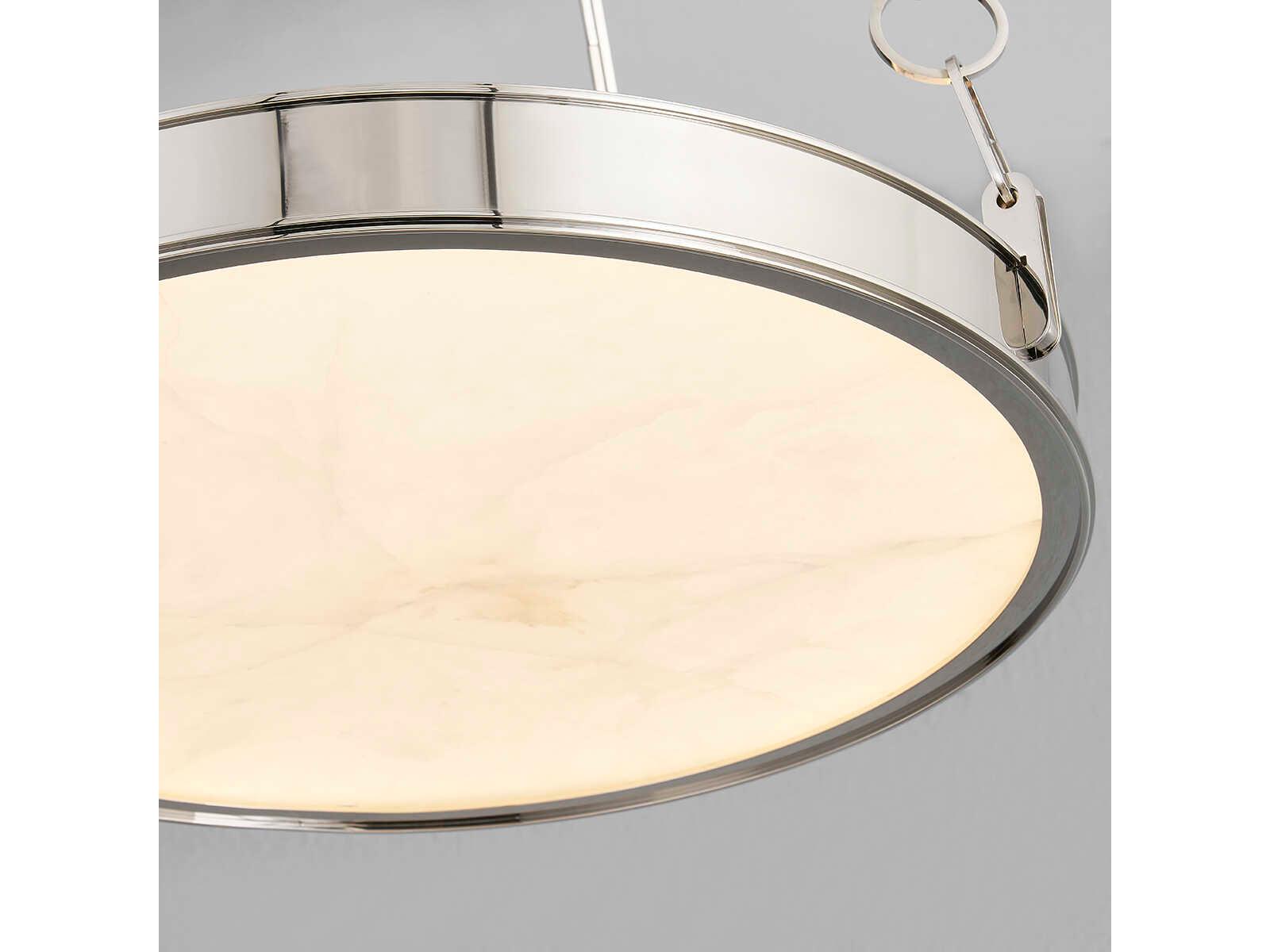 Hudson Valley Kirby 1-Light Round Chandelier in Polished Nickel with White Alabaster