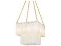 Hudson Valley Moissanite 17-Light Tiered Chandelier in Aged Brass White Alabaster