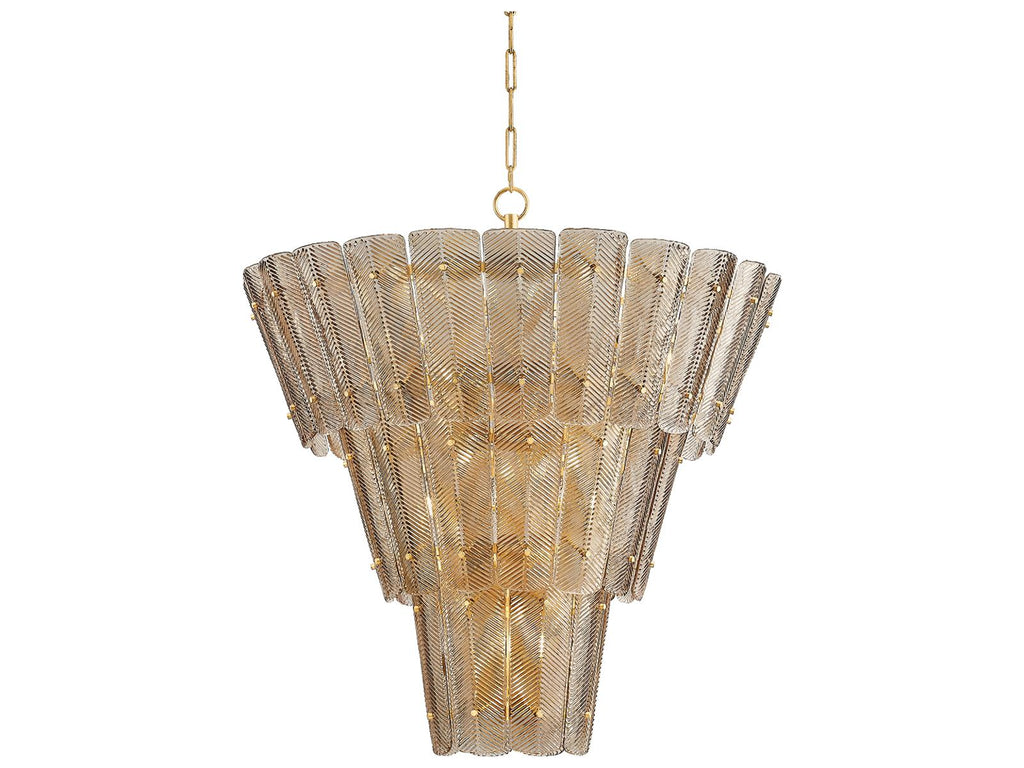 Hudson Valley Cassian 18-Light Tiered Chandelier in Vintage Gold Leaf