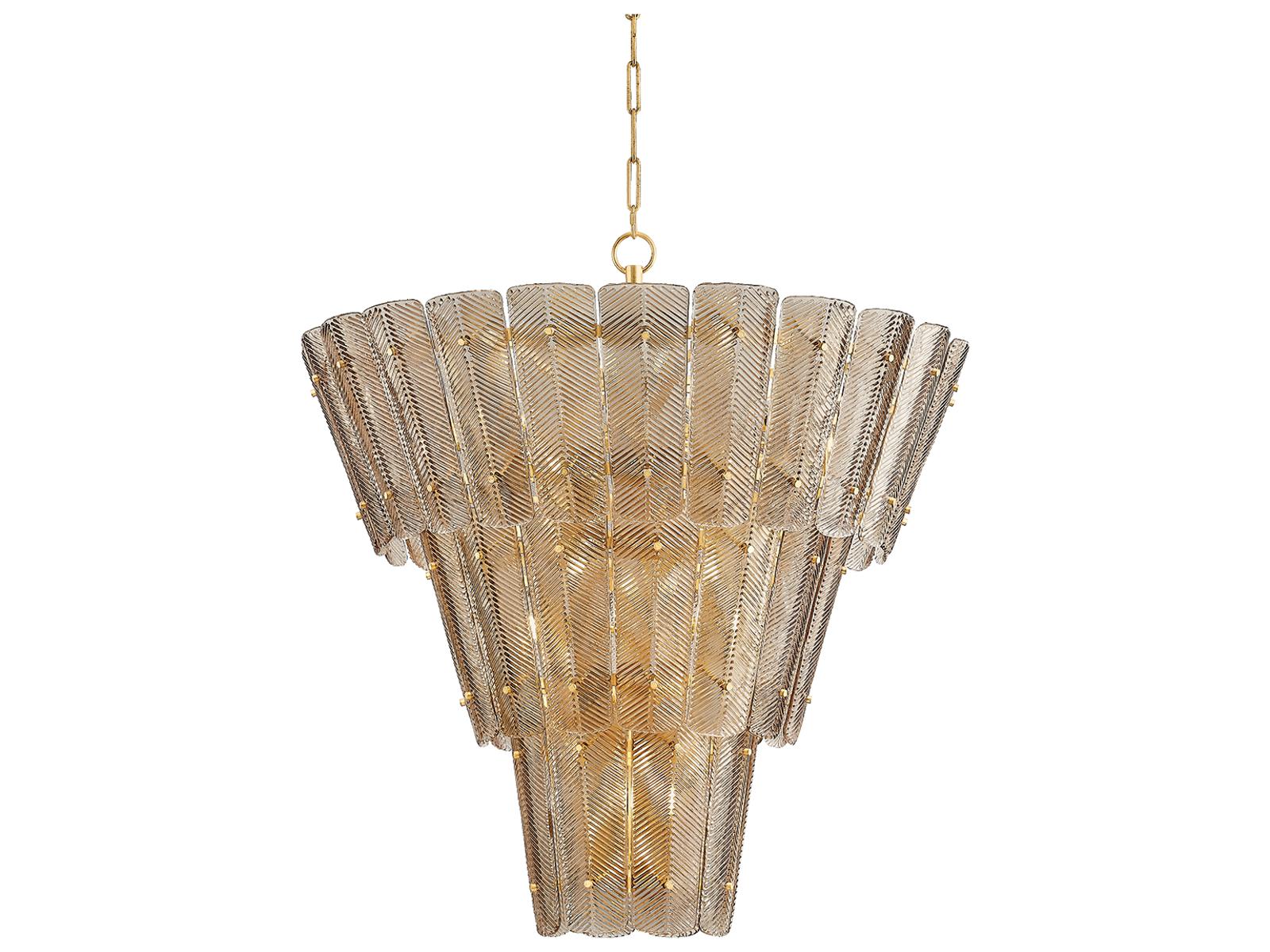 Hudson Valley Cassian 18-Light Tiered Chandelier in Vintage Gold Leaf