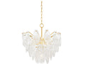 Hudson Valley Darcia 7-Light Chandelier in Aged Brass with Glass Teardrops
