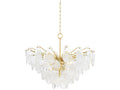 Hudson Valley Darcia 15-Light Aged Brass Chandelier with Piastra Glass Teardrops