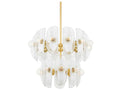 Hudson Valley 20-Light Hilo Chandelier in Aged Brass with Piastre Glass
