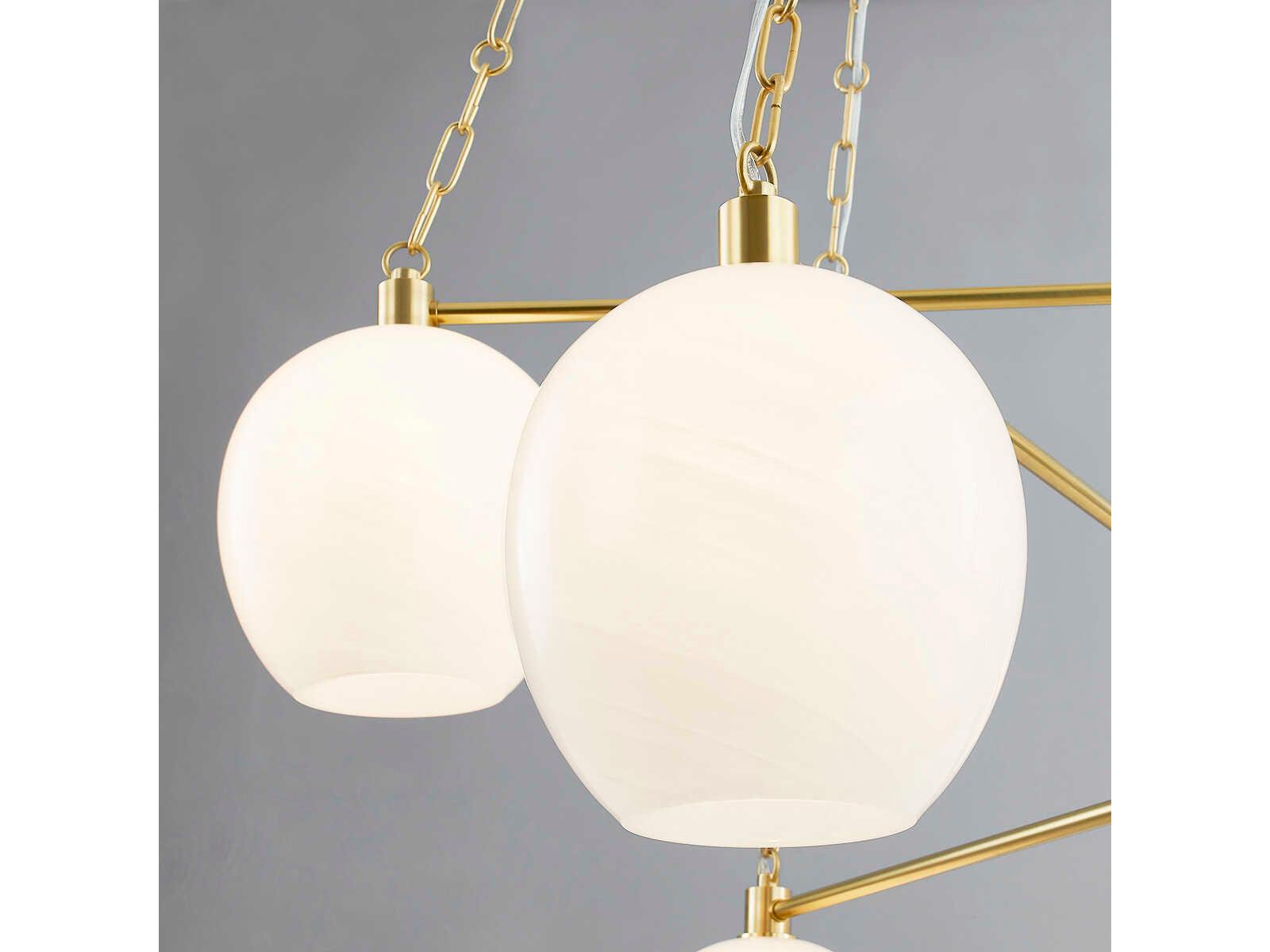 Hudson Valley Asbury Park 8-Light Chandelier in Aged Brass with Glass Globes