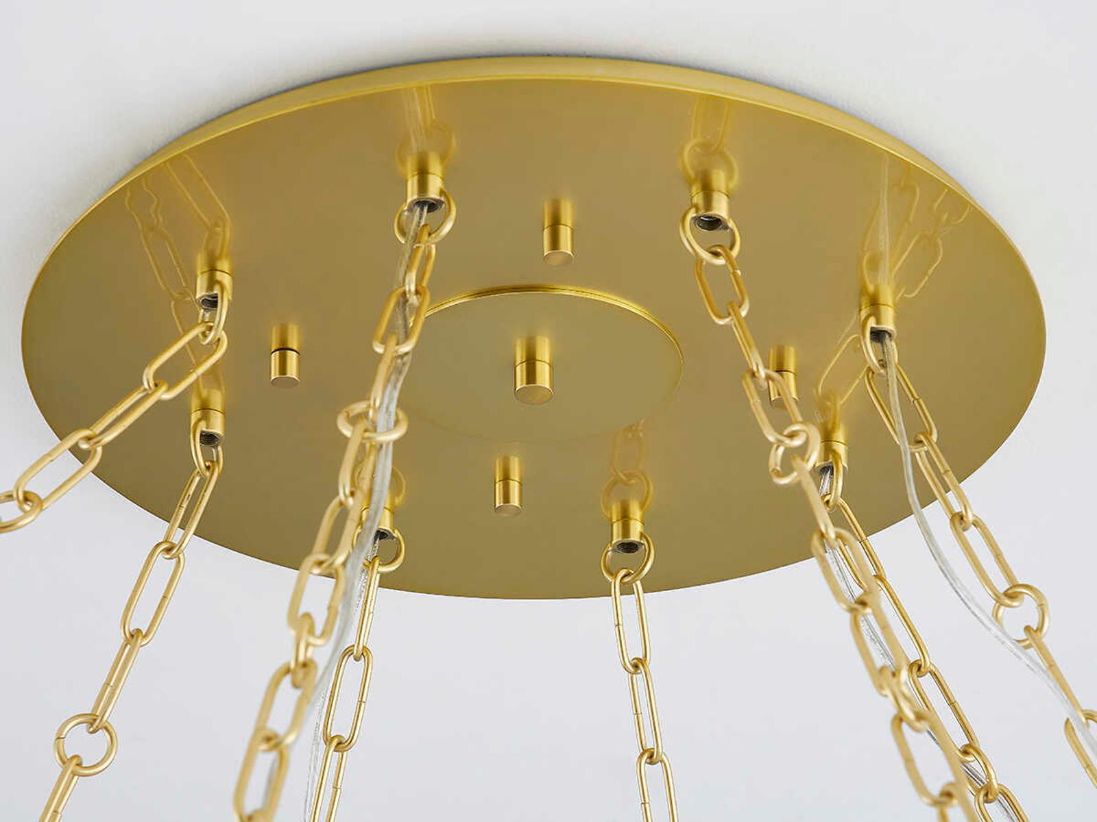 Hudson Valley Asbury Park 8-Light Chandelier in Aged Brass with Glass Globes