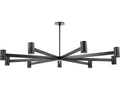 Hudson Valley Predock 9-Light Black Brass LED Chandelier with Marble Shades